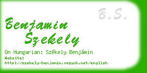 benjamin szekely business card