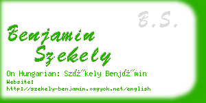 benjamin szekely business card